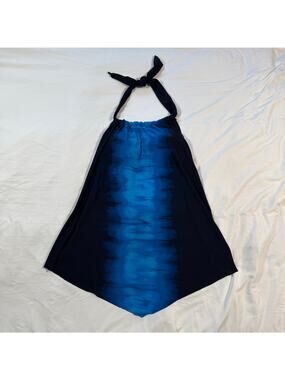y2k style Blue ombre tie-dye halter top Aqua Green swim top size womens large